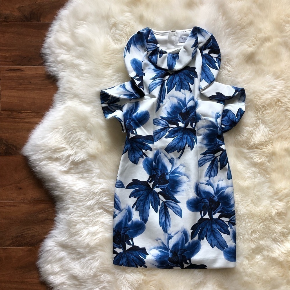 Keepsake The Label Deep Down Blue Floral Dress S